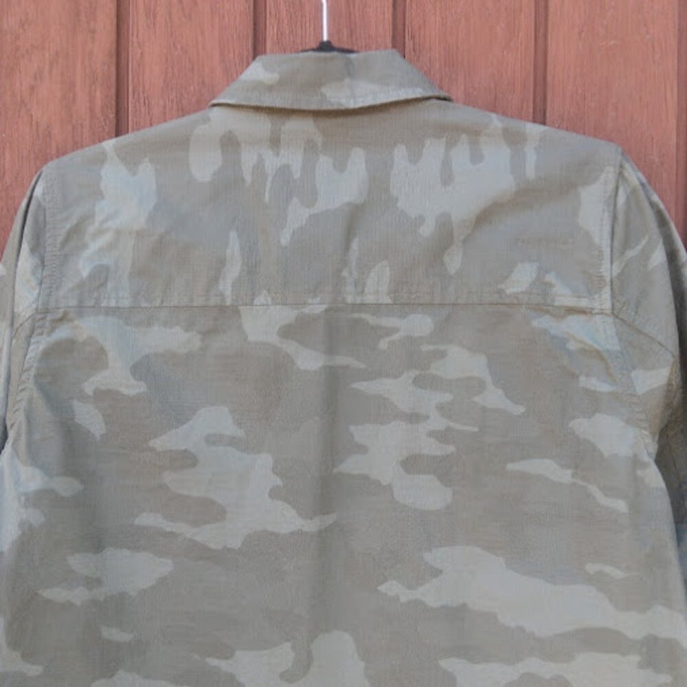 VUORI | Camo Oregano Green Ripstop Boxy Organic Cotton Button Up Front Jacket M - Picture 8 of 15